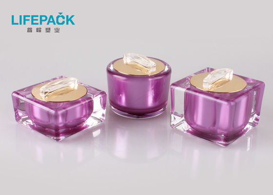 Square 30g 50g Plastic Cosmetic Packaging Fancy Appearance With Acrylic Outer Jar