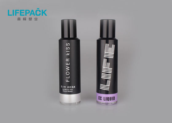 Airless Cosmetic Pump Bottle , Makeup Foundation Container Cylinder Shape